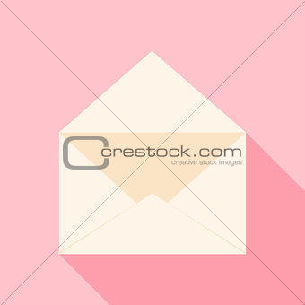 Open envelope over light pink