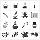 chemistry and biology icon set