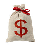 Money bag with red band