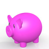 Pink isolated piggy bank