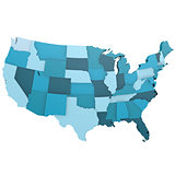 Blue USA map