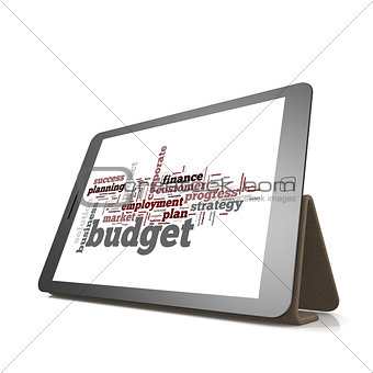 Budget word cloud cloud on tablet