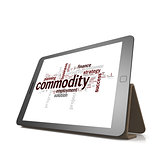 Commodity word cloud on tablet