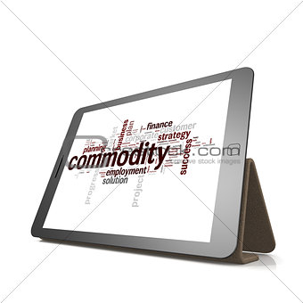 Commodity word cloud on tablet
