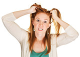 Angry Woman Pulling Her Hair