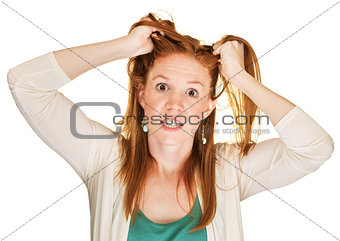 Angry Woman Pulling Her Hair