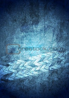 Blue grunge tech geometric background