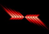 Glow red arrows abstract background