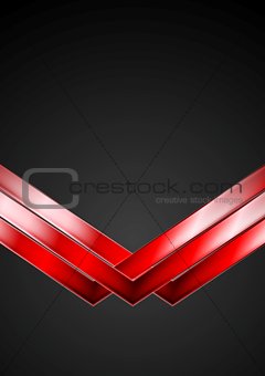 Dark technology background with red arrows