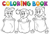 Coloring book children playing theme 1