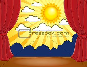 Stage with abstract sun 3