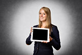 businesswoman with tablet computer 