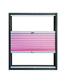 Pleated blind partially opened - pink color