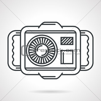 Sport camera black line vector icon