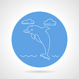 Dolphin blue round vector icon