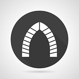 Archway black round vector icon