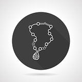 Necklace black round vector icon