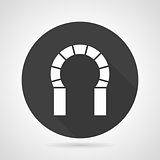 Horseshoe archway black round vector icon