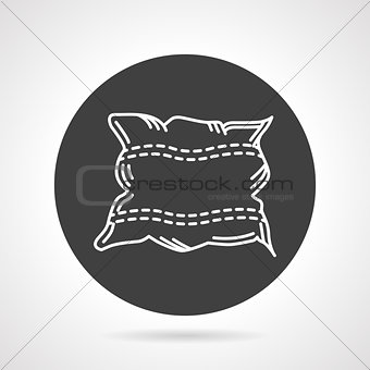 Pillow black round vector icon