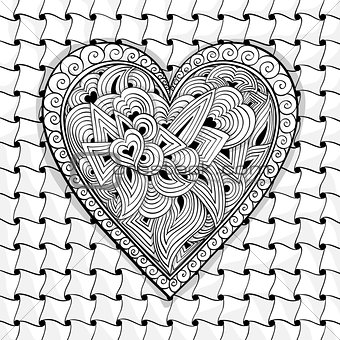 vector black and white heart pattern