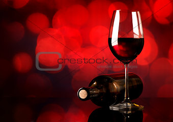 Red wine on red background