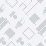 Seamless pattern with flat furniture icons