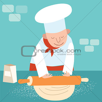 Cook rolls dough