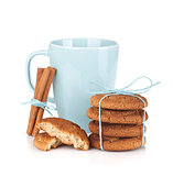 Coffee cup with homemade cookies
