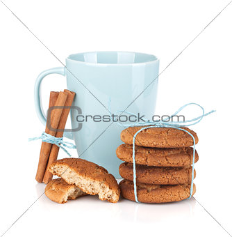 Coffee cup with homemade cookies