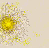 Vintage background with sunflower