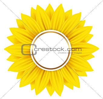 Round banner with yellow sunflower