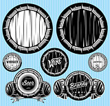 set of patterns for monochromatic emblems with barrels