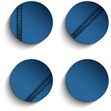 Jeans Circle Blue Denim Button