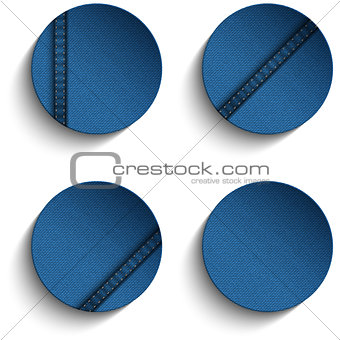 Jeans Circle Blue Denim Button