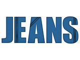 Jeans Letters Denim Blue