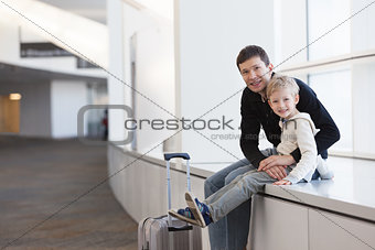 family at the airport