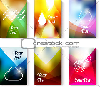 Set of cards with abstract colorfull backgrounds