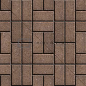 Brown Pave Slabs Rectangles Laid out in a Chaotic Manner.