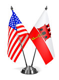 USA and Gibraltar - Miniature Flags.