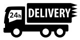 black isolated delivery truck silhouette