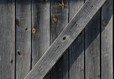OId gray weathered barn door detail