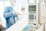 surgeon equipment on blurred background