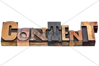 content word in mixed wood type