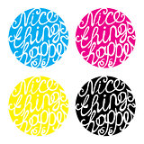 Lettering element in four colors