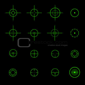 Set of  different vector crosshairs.