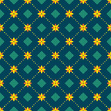 Abstract seamless pattern with floral elements.