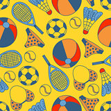 Abstract seamless pattern with hand drawn summer elements