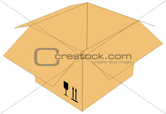Open carton box. Vector illustration