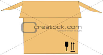 Open cardboard box. Vector illustration