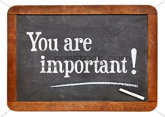 You are important on blackboard